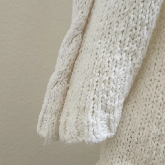 Indigenous Cardigan Knit Sweater Organic Cotton Cream Ivory Womens Small Boho - Picture 7 of 10